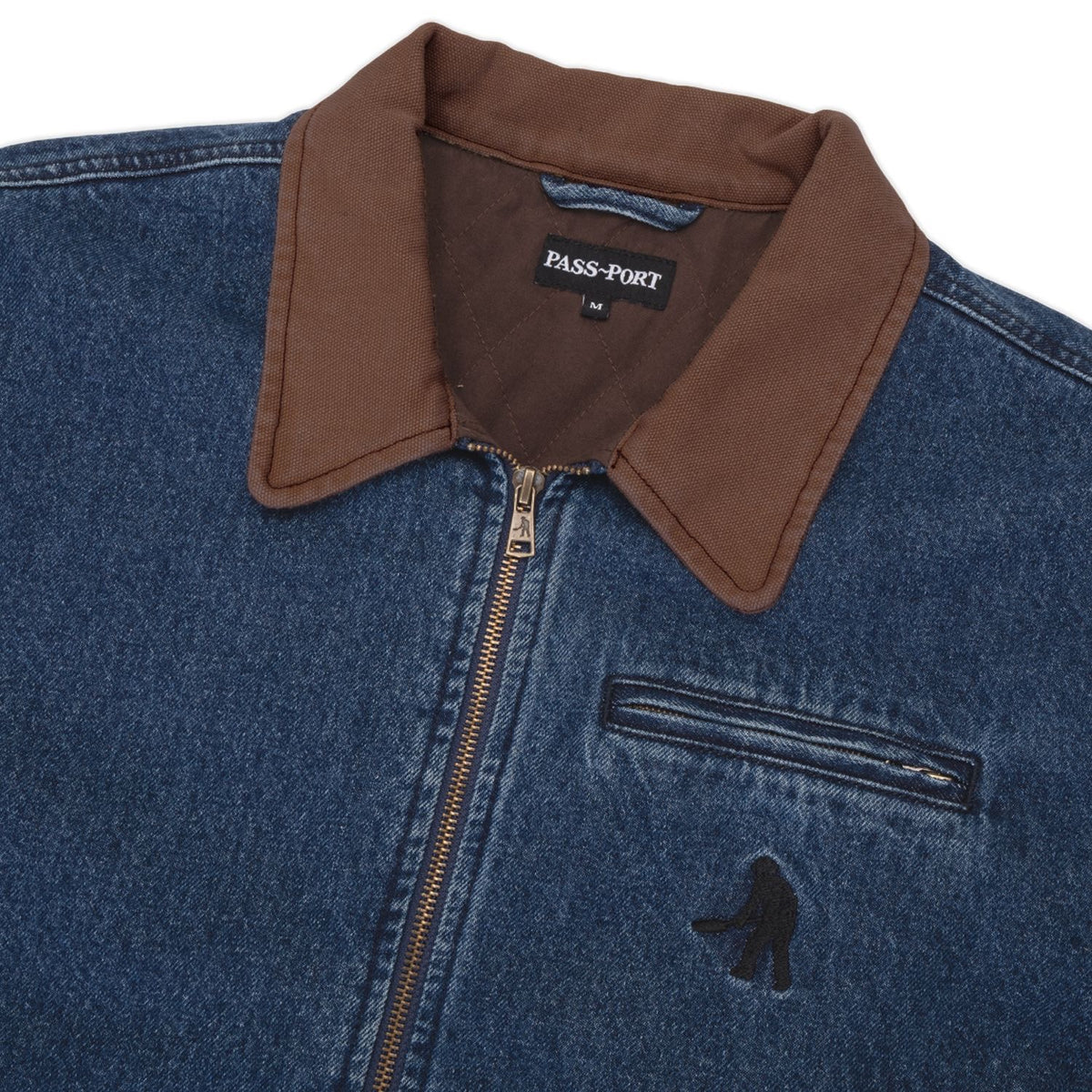 Pass-Port Recycled Denim Packers Jacket: Washed Dark Indigo