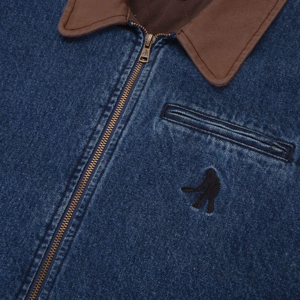 Pass-Port Recycled Denim Packers Jacket: Washed Dark Indigo
