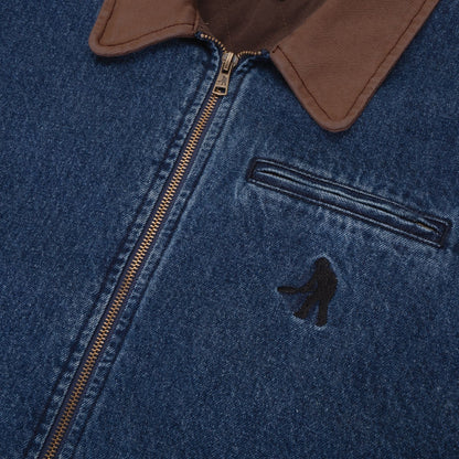 Pass-Port Recycled Denim Packers Jacket: Washed Dark Indigo