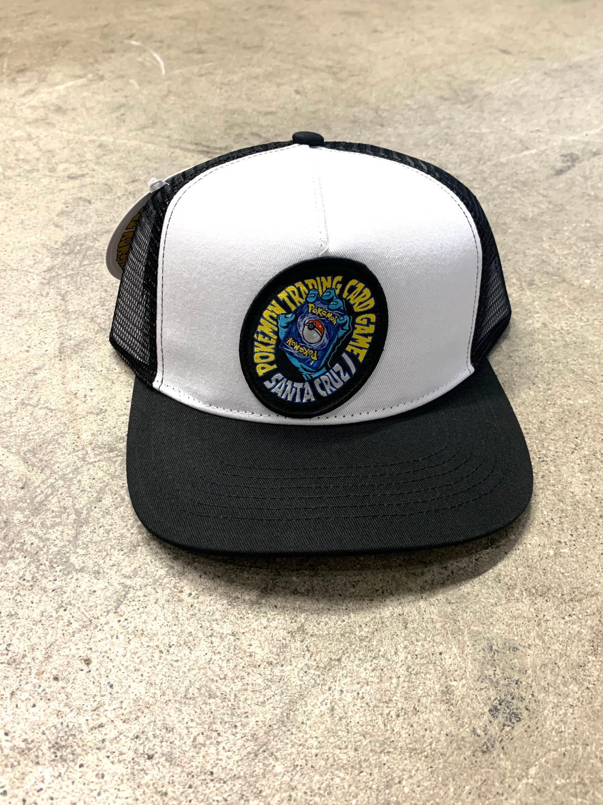 Santa Cruz Pokémon TCG Hand Mesh Trucker Hat White/Black