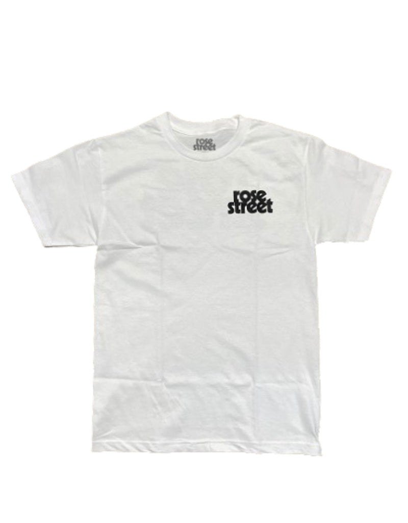 Rose Street Stacked Logo Tee White