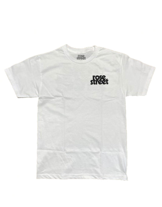 Rose Street Stacked Logo Tee White