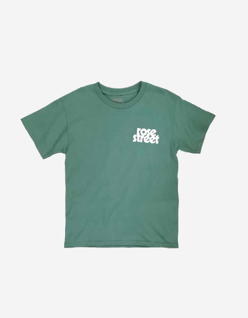 Rose Street Stacked Logo Tee Youth Aquatic