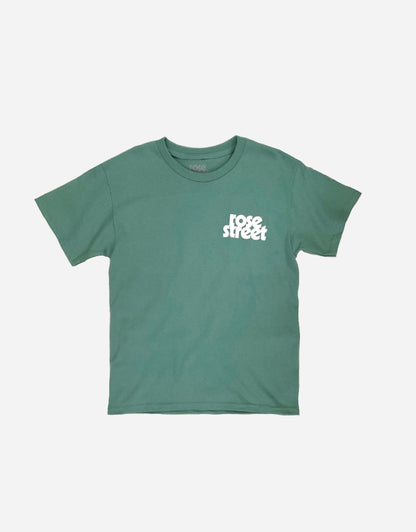 Rose Street Stacked Logo Tee Youth Aquatic