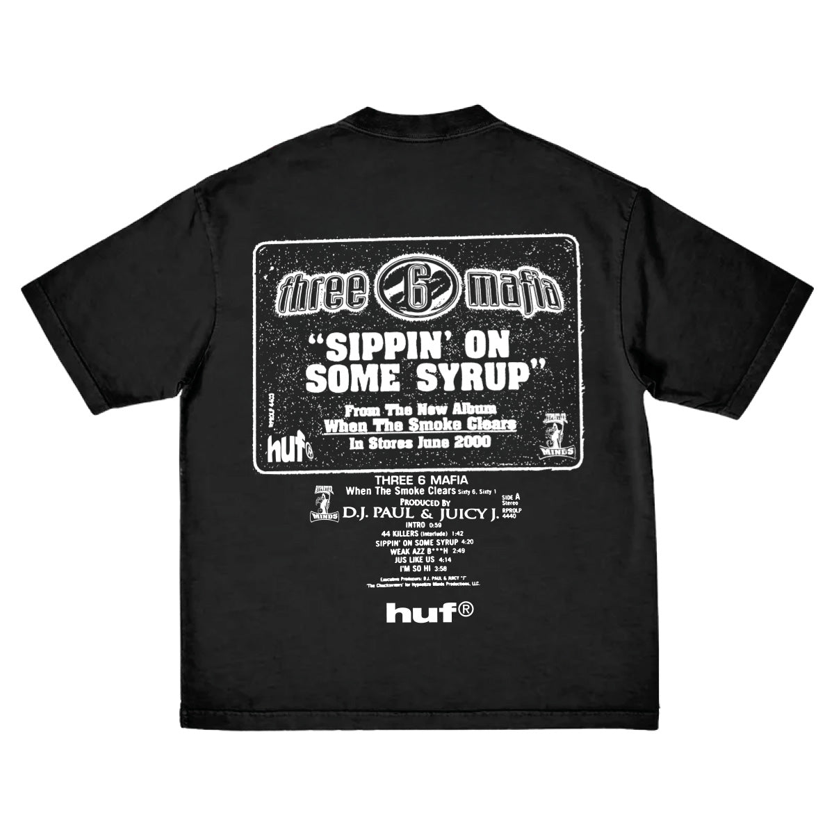Huf X Three 6 Mafia Sizzurp Tee Black