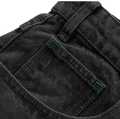 Butter Garage Denim Shorts: Faded Black