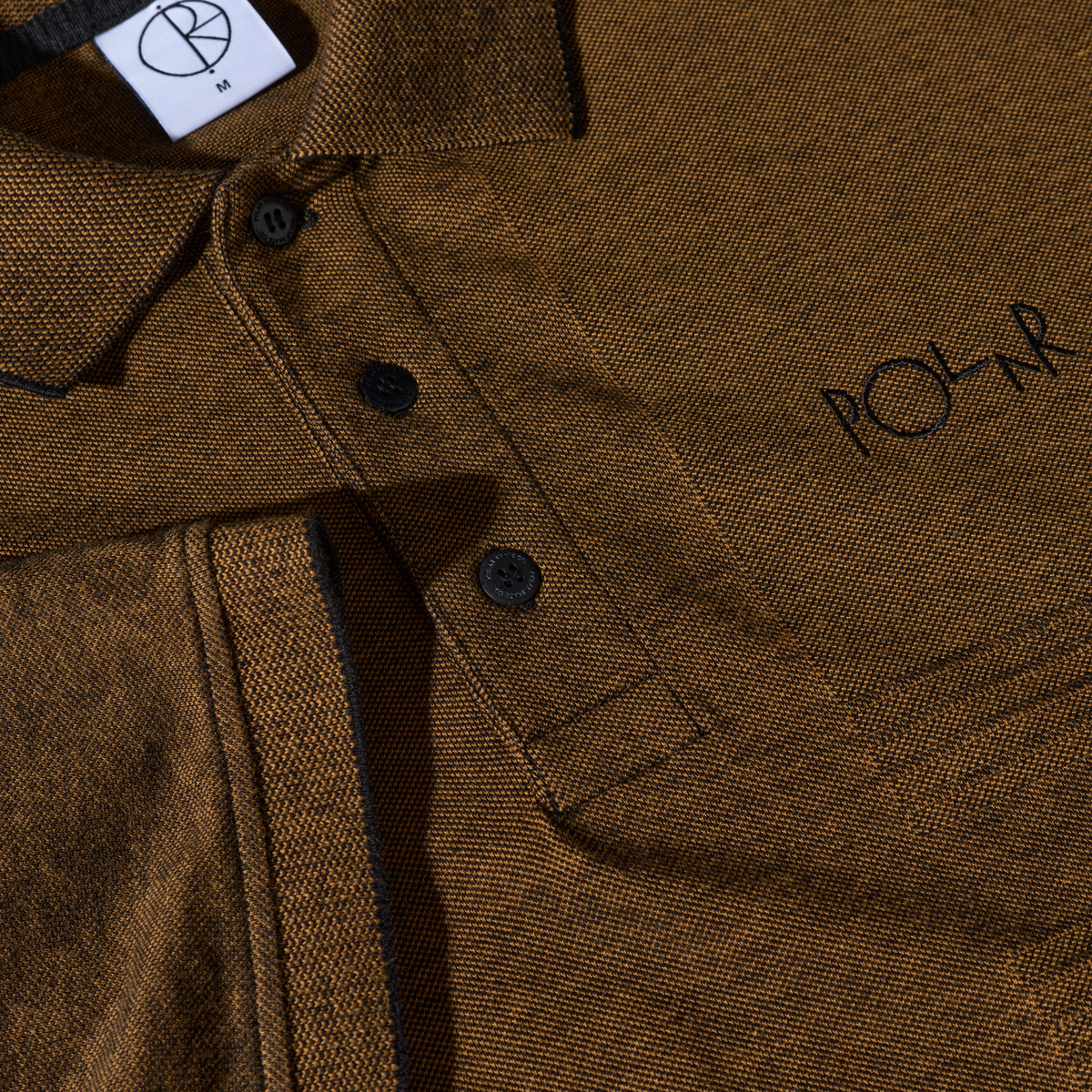 Polar Surf Polo Shirt Pique: Black/Caramel