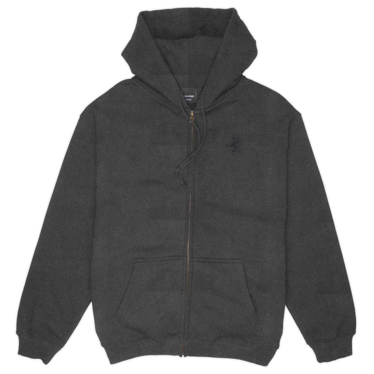 Pass-Port Solid Workers Zip Hood: Washed Black