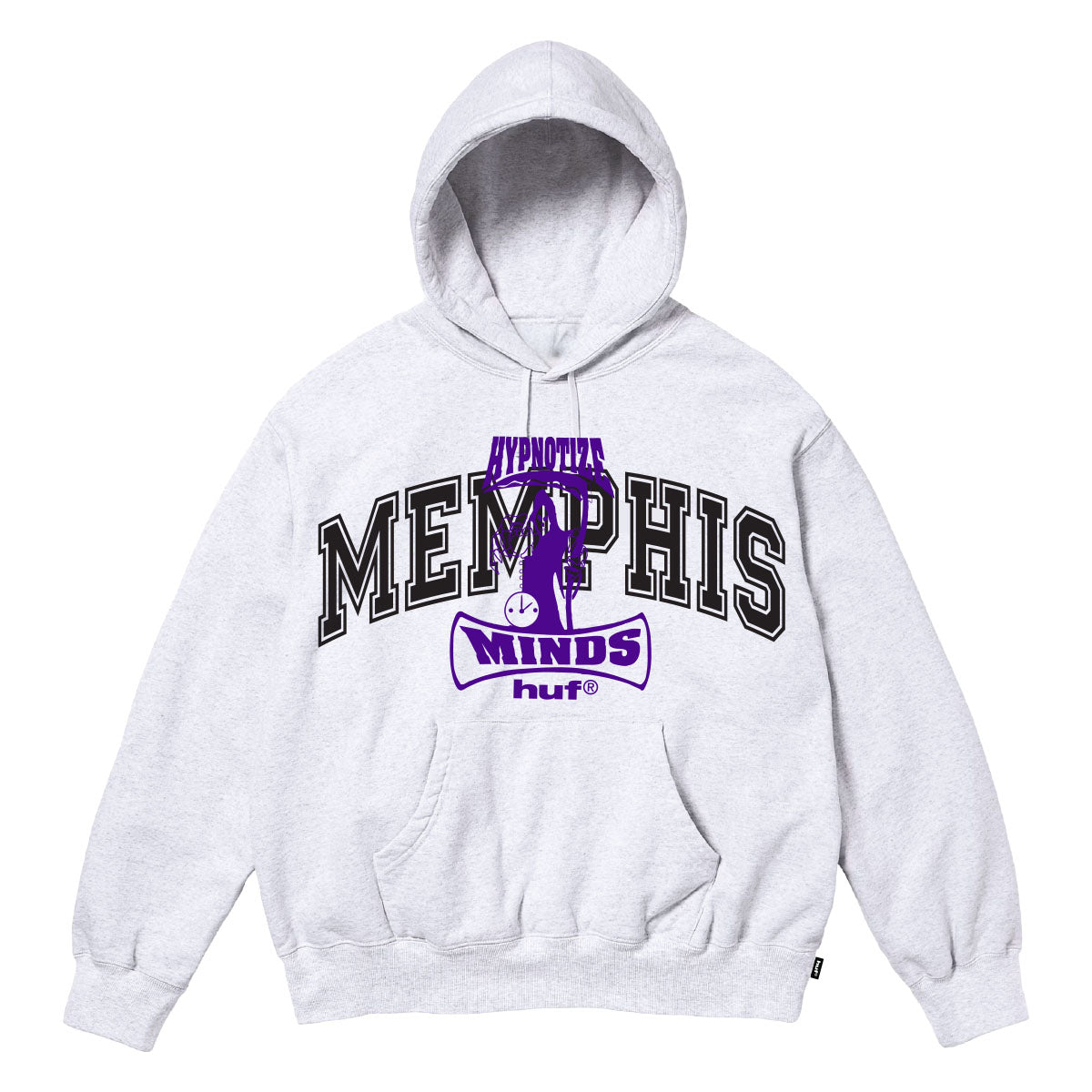 Huf X Three 6 Mafia Memphis Hoodie Heather Grey