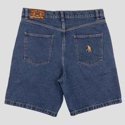 Pass-Port Workers Club Jean Short: Washed Dark Indigo