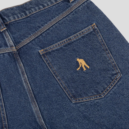 Pass-Port Workers Club Jean Short: Washed Dark Indigo