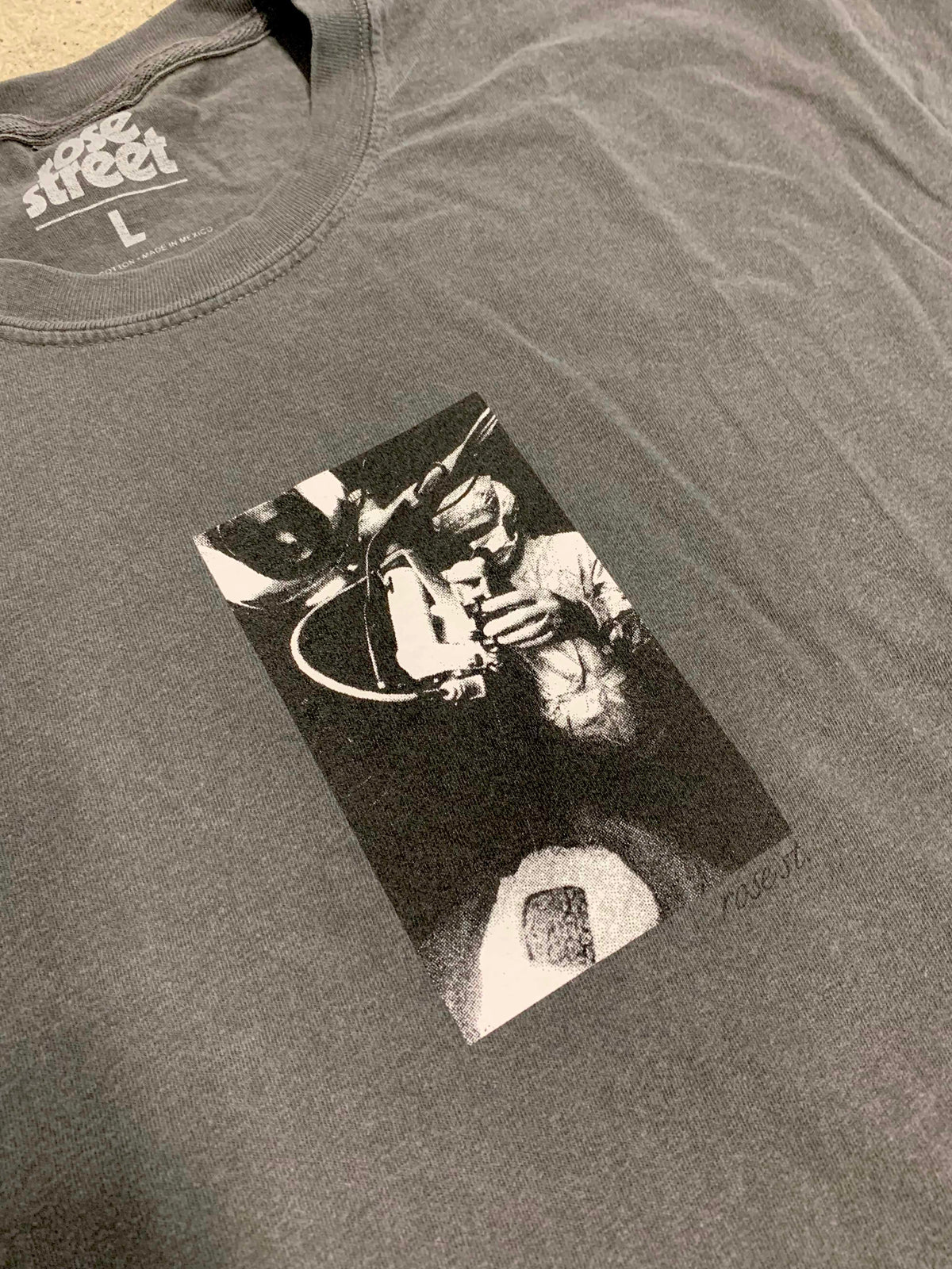 Rose Street Brain Drain Tee Pepper Garment Dyed