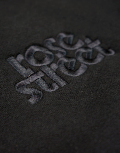 Rose Street Emb Stacked Logo Hoodie Black