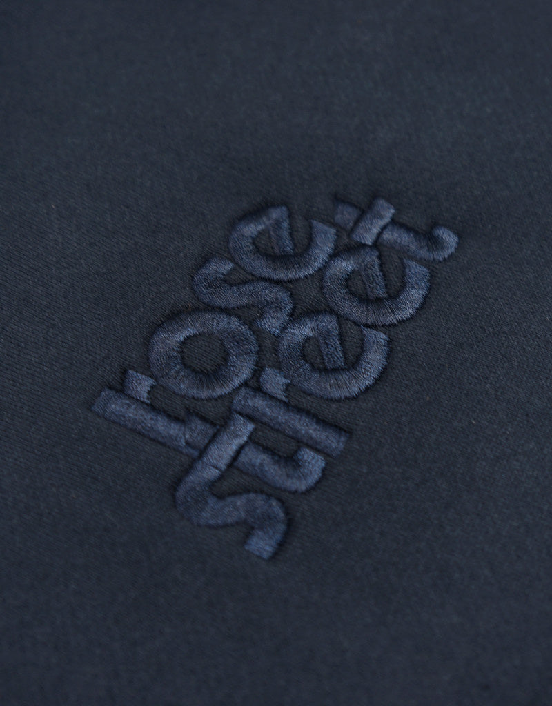 Rose Street Emb Stacked Logo Hoodie Navy